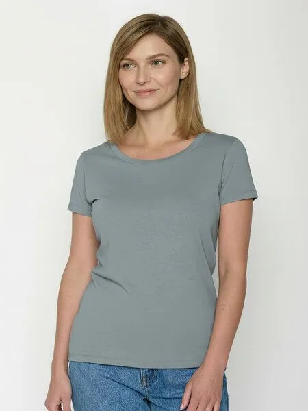 GreenBomb GREENBOMB Basic Loves - Sportliches T-Shirt aus Bio-Baumwolle / GOTS / Fair & Vegan, Grau (fogstone), – Produktbild 2 von 4