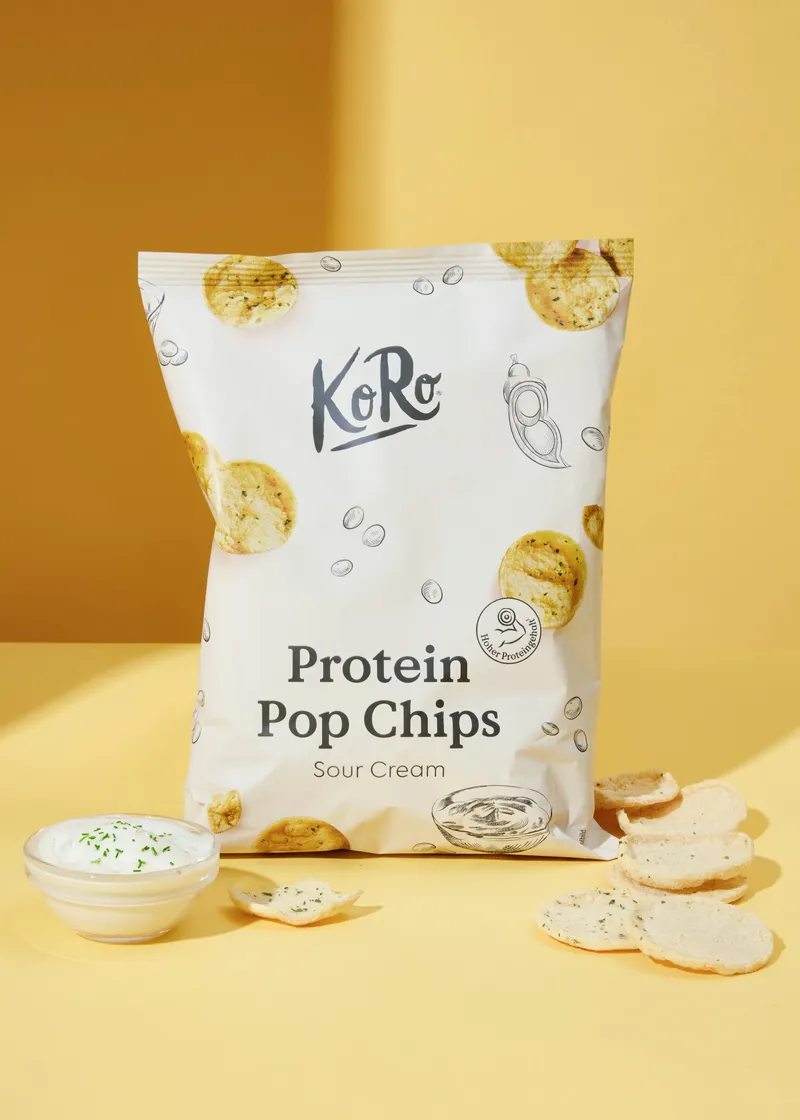 KoRo Protein Pop Chips mit Sour Cream 50 g – Produktbild 1 von 5