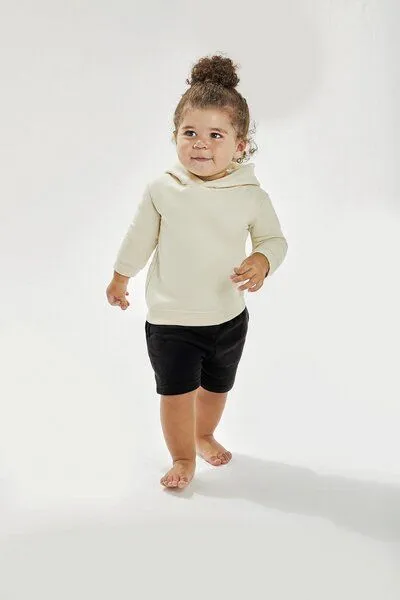 Babybugz Babybugz Baby Hoodie Hoody Kapuzenpullover T-Shirt 6 - 24 Monate 280 g/m² Bio Baumwolle Vegan, Heather grey melange, – Produktbild 2 von 3
