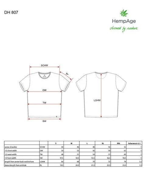 HempAge HempAge T-Shirt mit Rollsaum 56% Biobaumwolle, 44% Hanf, Azure (blau), – Produktbild 2 von 4