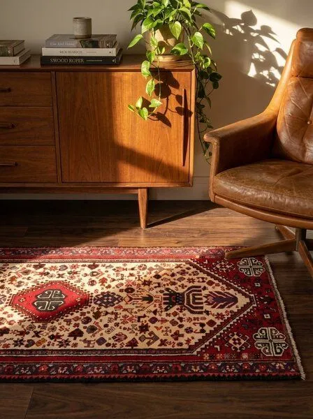 Rugtales Gashgai Mehrfarbig „Rugtales“ aus Schurwolle, 74x155 cm, Beige, – Produktbild 3 von 4