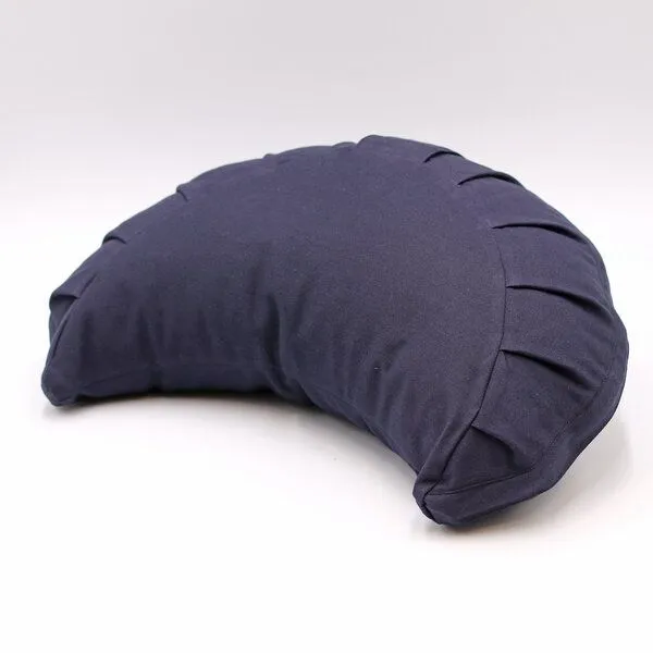 BAGHI BAGHI Meditationskissen Halbmond basic aus Bio-Baumwolle kbA - Sitzhöhe 12cm, Dunkelblau, – Produktbild 1 von 3