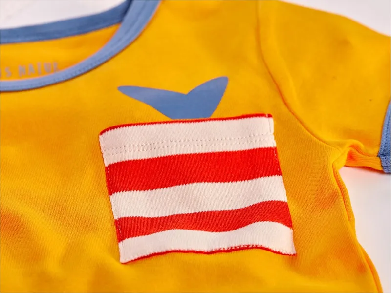 HANS NATUR Kinder T-Shirt Bio-Baumwolle orange mit Tasche Gr.110/116, Orange, mehrfarbig, – Produktbild 2 von 2