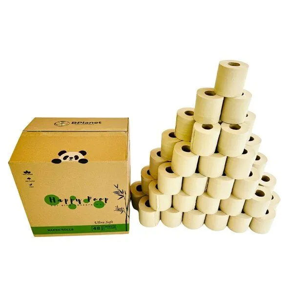 BPlanet BPlanet Bambus-Toilettenpapier "Happy Poop" (48 Rollen, unverpackt) – Produktbild 4 von 4