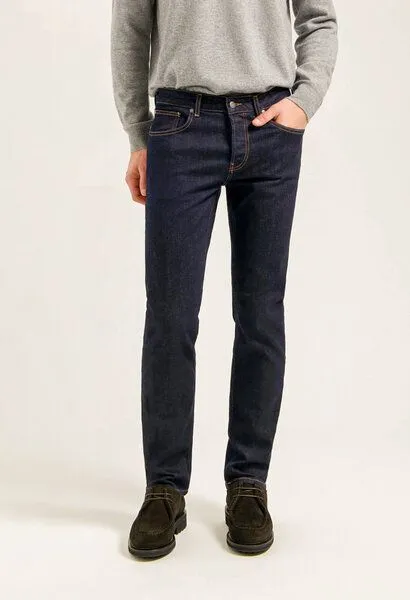 MUD Jeans MUD Jeans HANK Mid Tapered Jeans aus einem Bio-Baumwolle / recycelter Baumwolle Mix (strong blue), Strong blue, – Produktbild 1 von 5