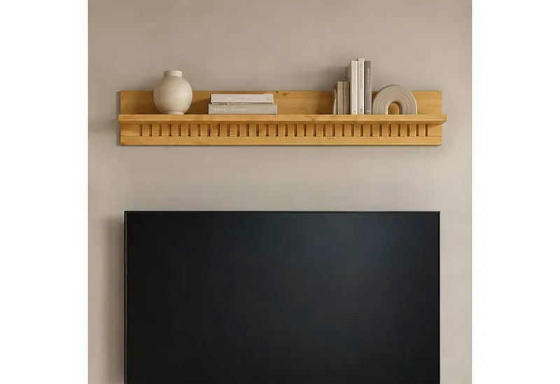 OTTO home Wandboard Cubrix, aus massivem Kiefernholz, in zwei unterschiedlichen Breiten, Beige, – Produktbild 1 von 8
