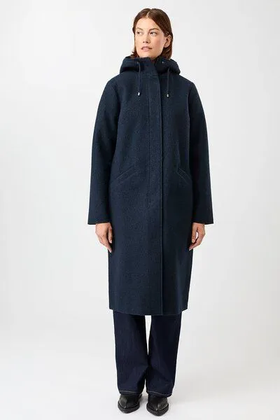 LangerChen LangerChen Kapuzenmantel aus Walk mit Membran, Navy (blau), – Produktbild 1 von 4