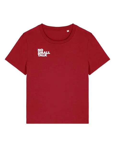 ilovemixtapes ilovemixtapes NO SMALL TALK Damen T-Shirt mit kleinem Brustprint und Rückendruck, Schwarz, – Produktbild 2 von 2
