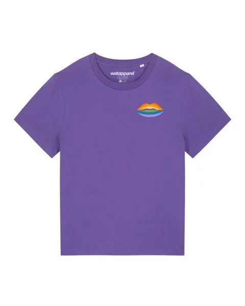 watapparel watapparel T-Shirt Frauen Kuss Kuss, Purple love, – Produktbild 1 von 3