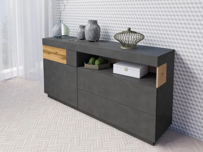 OTTO home Sideboard SILKE, Breite 169 cm, Grau, – Produktbild 1 von 5