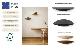 Home affaire Wandregal Drop, Regal, Wandboard, Ablage, 1-tlg., Breite 30 cm, Massivholz, FSC®-zertifiziert – Produktbild 1 von 1