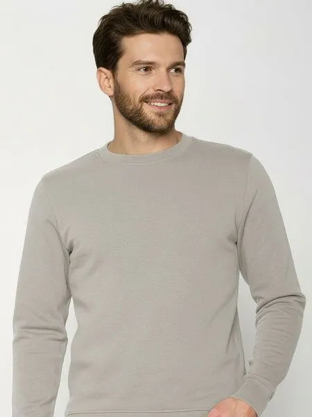 GreenBomb GREENBOMB Basic Wild - Gemütliches Sweatshirt aus Bio-Baumwolle / GOTS / Fair & Vegan, Grau (sandstone), – Produktbild 2 von 4