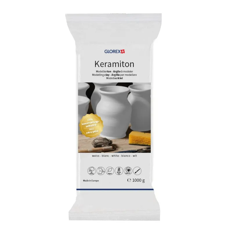 Glorex Glorex Modelliermasse Keramiton, 1000g, Weiß, – Produktbild 1 von 2