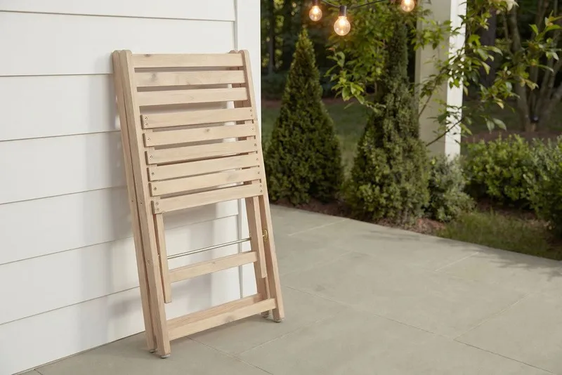 riess-ambiente Gartenstuhl BALI natur hell – Massivholz, klappbar, wetterfest, Outdoor (Einzelartikel, 1 St), klappbarer Balkonstuhl aus Massivholz – ideal für Garten & Terrasse, Beige, – Produktbild 4 von 5
