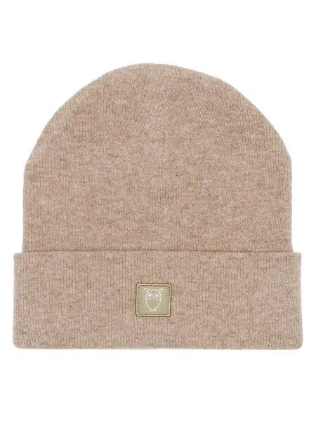 KnowledgeCotton Apparel KnowledgeCotton Apparel Mütze - LEAF Beanie organic wool - GOTS, Beige (kelp melange), – Produktbild 1 von 5