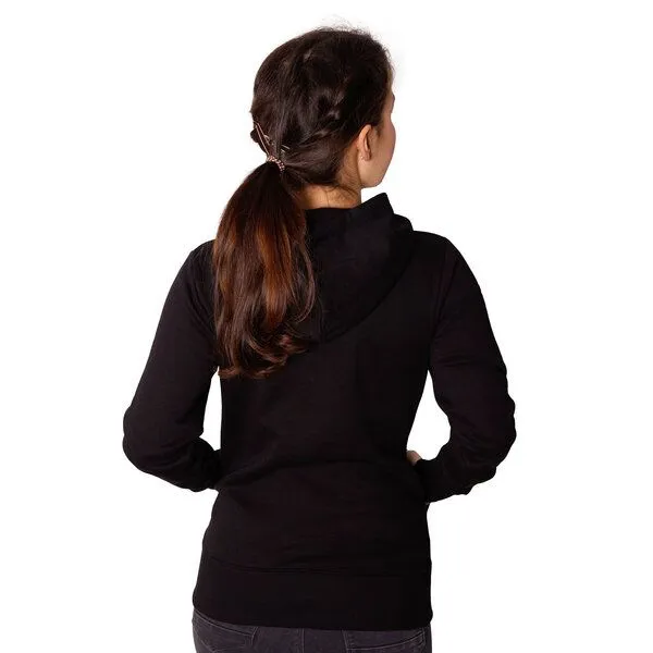 HANDGEDRUCKT HANDGEDRUCKT "Stubentiger" Frauen-Hoody, Black, – Produktbild 2 von 3