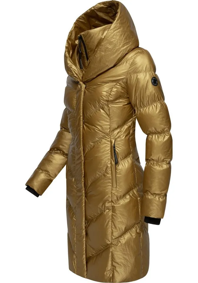 ragwear ragwear Kurzmantel Natalka Bling Damen Wintermantel in schimmernder Optik, Goldfarben, – Produktbild 3 von 5