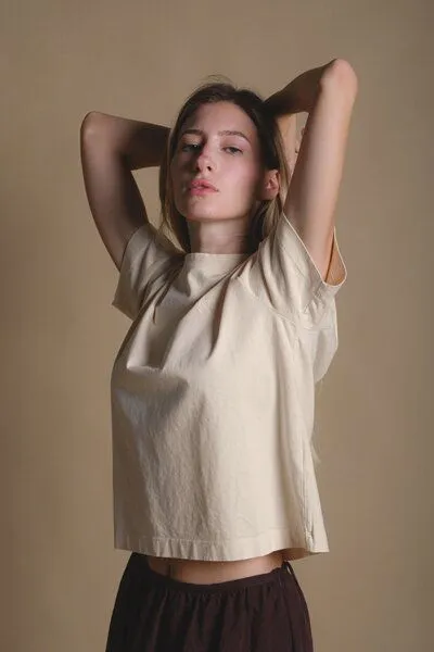 Trendsplant Trendsplant Women's Essential Garment T-Shirt Pearled Ivory, Beige, – Produktbild 1 von 4