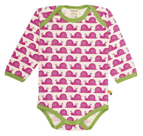 loud + proud loud + proud Baby Body Langarm, GOTS-zertifiziert, Fuchsia(rosa), – Produktbild 2 von 2