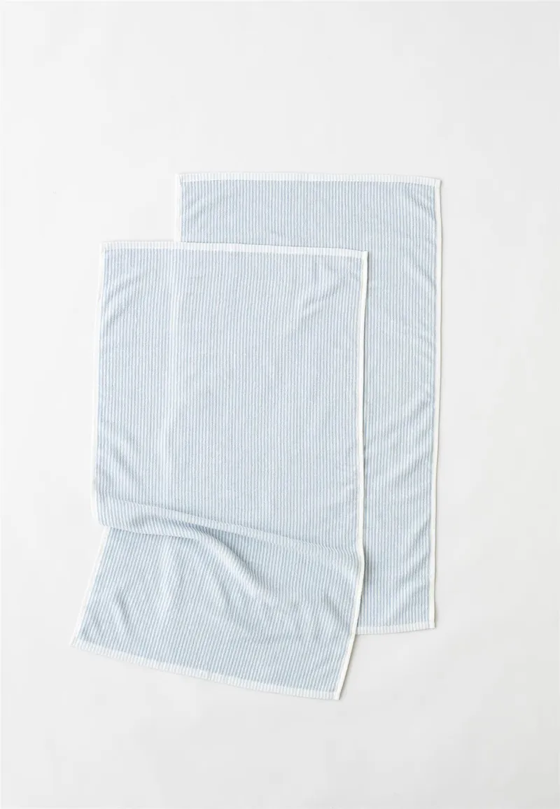 MELA MELA Handtuch Style TANVI Stripes aus 100% Bio-Baumwolle, Cloudy blue gestreift, – Produktbild 1 von 5