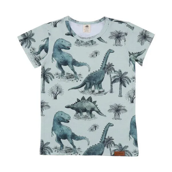 Walkiddy Walkiddy T-Shirt Weiß Dinosaurier-Allover Bio-Baumwolle GOTS – Produktbild 2 von 3