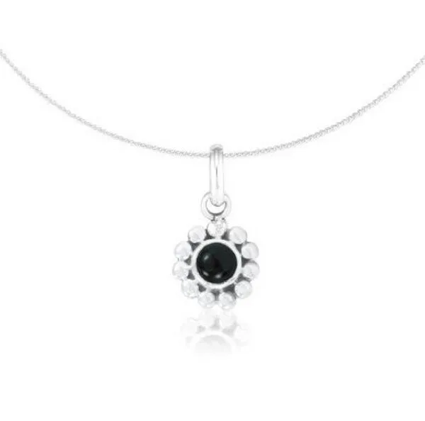 pakilia pakilia Silber Kette Blumen Obsidian Fair-Trade und handmade – Produktbild 2 von 4