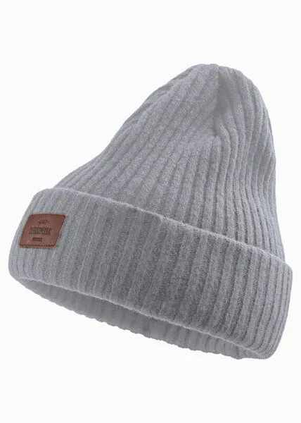 Klitmøller Collective Klitmøller Collective Heavy Rib Beanie aus mulesingfreier Merinowolle, Grau (light grey), – Produktbild 1 von 1