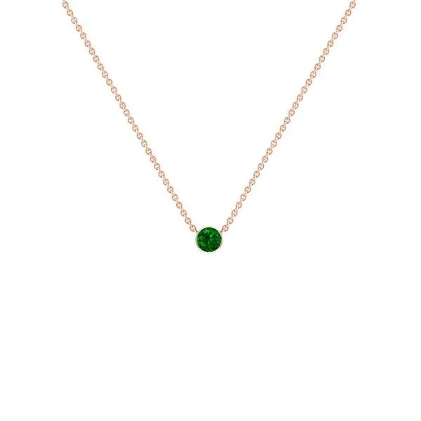 Eppi Eppi Silberne minimalistische Kette mit einem Tsavorit Granat Glosie, Rosa, – Produktbild 1 von 4