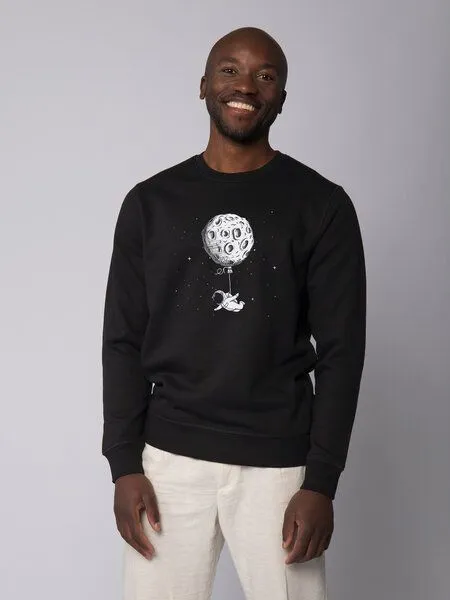 watapparel watapparel Sweatshirt Unisex Funny Spaceman, Black, – Produktbild 2 von 3