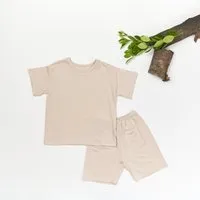 tetoi vienna tetoi-vienna TENCEL kurzarm T-Shirt und kurze Hose Kinder Set "Waldbad", Beige, – Produktbild 1 von 1