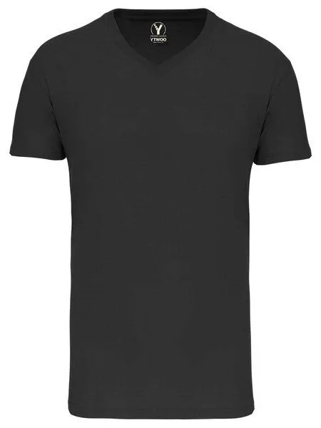 YTWOO YTWOO Basic Herren T-Shirt mit V-Ausschnitt aus Bio-Baumwolle, Schwarz, – Produktbild 1 von 1