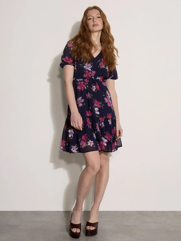 Apricot Apricot Chiffonkleid Mini-Kleid aus Chiffon mit Raffung, Blau, – Produktbild 2 von 4