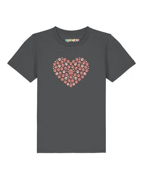 watabout.kids watabout.kids T-Shirt Kinder Pfotenliebe 02, Anthracite, – Produktbild 1 von 2