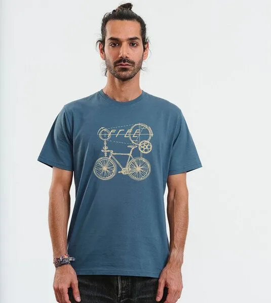 Gary Mash GARY MASH Shirt Freecycle#1 aus Biobaumwolle, Petrol, – Produktbild 2 von 4