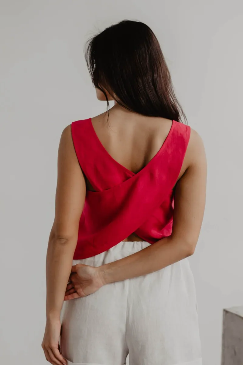 AmourLinen AmourLinen Damen vegan Oberteil Ella Viva Magenta, Dunkelpink, – Produktbild 2 von 2