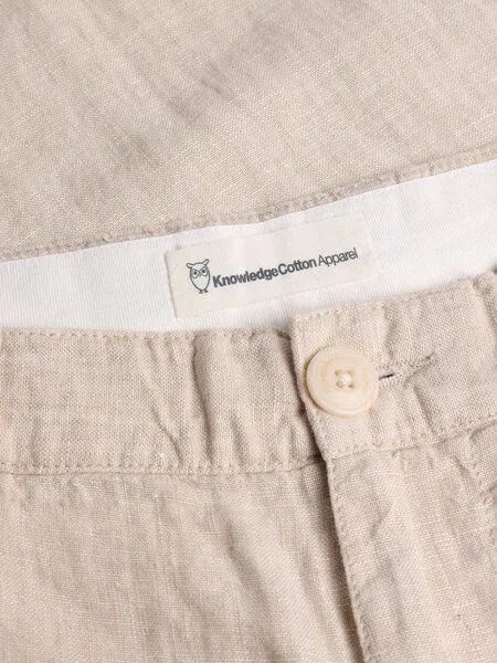 KnowledgeCotton Apparel KnowledgeCotton Apparel Leinen-Hose CHUCK, Yarndyed light feather gray, – Produktbild 4 von 4