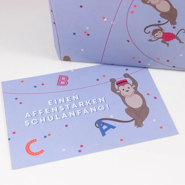 Bow & Hummingbird Bow & Hummingbird Postkarte Affenstarker Schulanfang – Produktbild 2 von 4