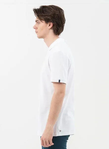 ORGANICATION ORGANICATION Poloshirt aus Bio-Baumwolle mit V-Ausschnitt, White, – Produktbild 2 von 4
