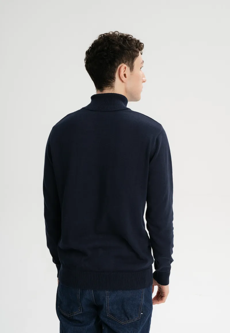 MELA MELA Herren vegan Rollkragenpullover Kanja Navy, Extra dunkelblau, – Produktbild 1 von 2