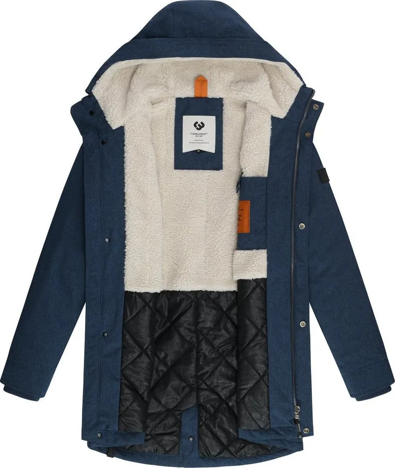ragwear ragwear Kurzmantel Mr Smithem YOUMODO wasserdichte lange Herren Winterjacke mit Kapuze, Blau, – Produktbild 1 von 4