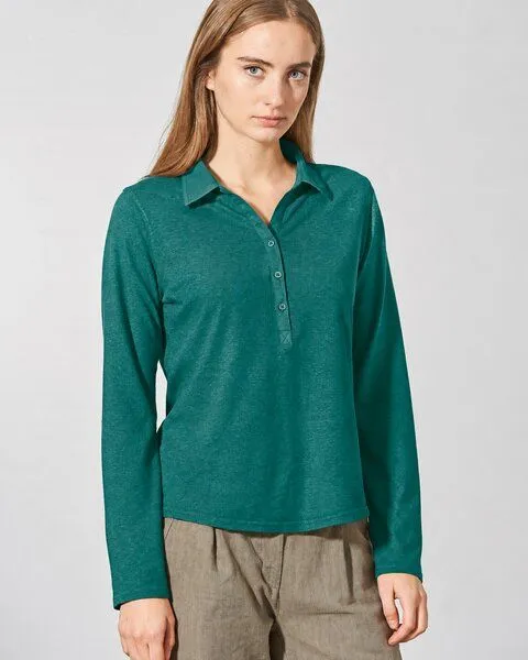 HempAge HempAge Blusenshirt Hanf/Biobaumwolle, Jungle(grün), – Produktbild 3 von 4