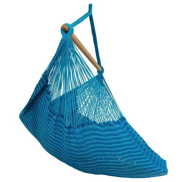 MacaMex MacaMex Vela Hängestuhl, Netz-Hängesessel aus Baumwolle, Azure-blau, – Produktbild 1 von 4