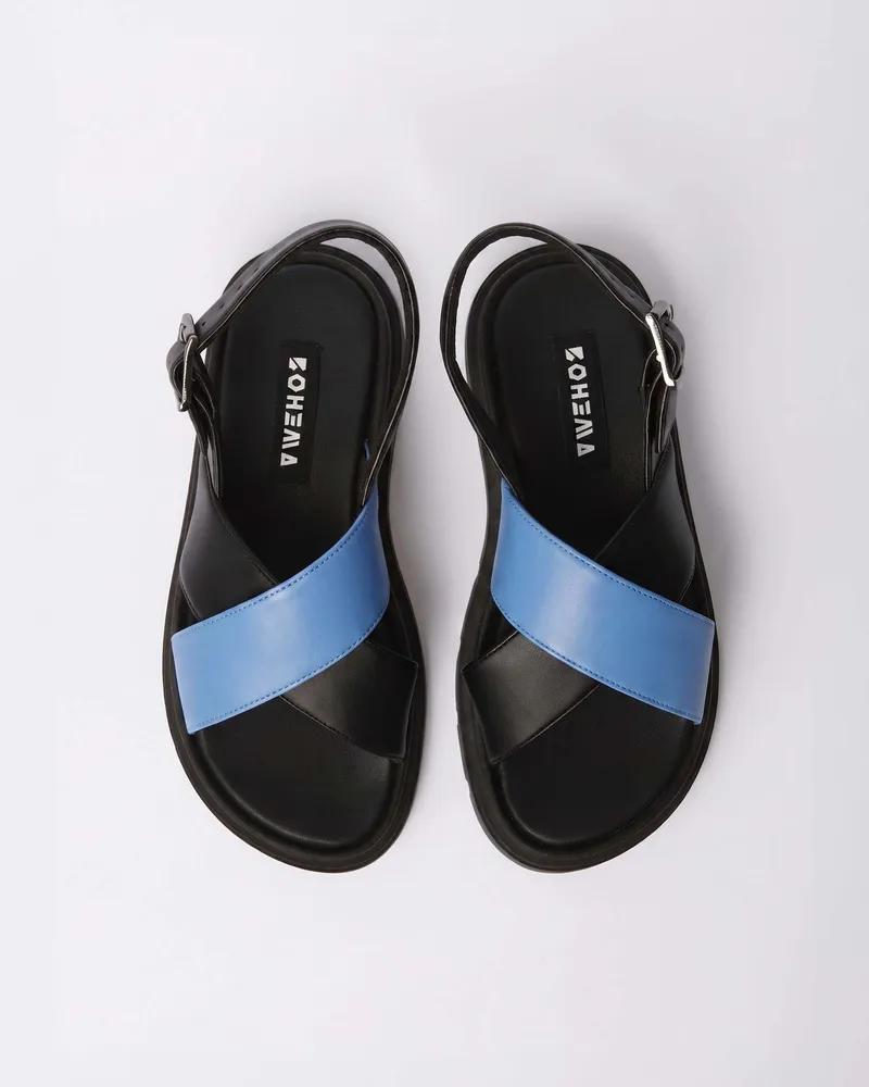 BOHEMA BOHEMA Damen vegan Sandalen Glare Babyblau/Schwarz, Hellblau, – Produktbild 1 von 2