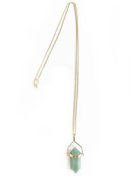 Crystal and Sage Aventurin Pendel Halskette, vergoldet von Crystal and Sage – Produktbild 2 von 4