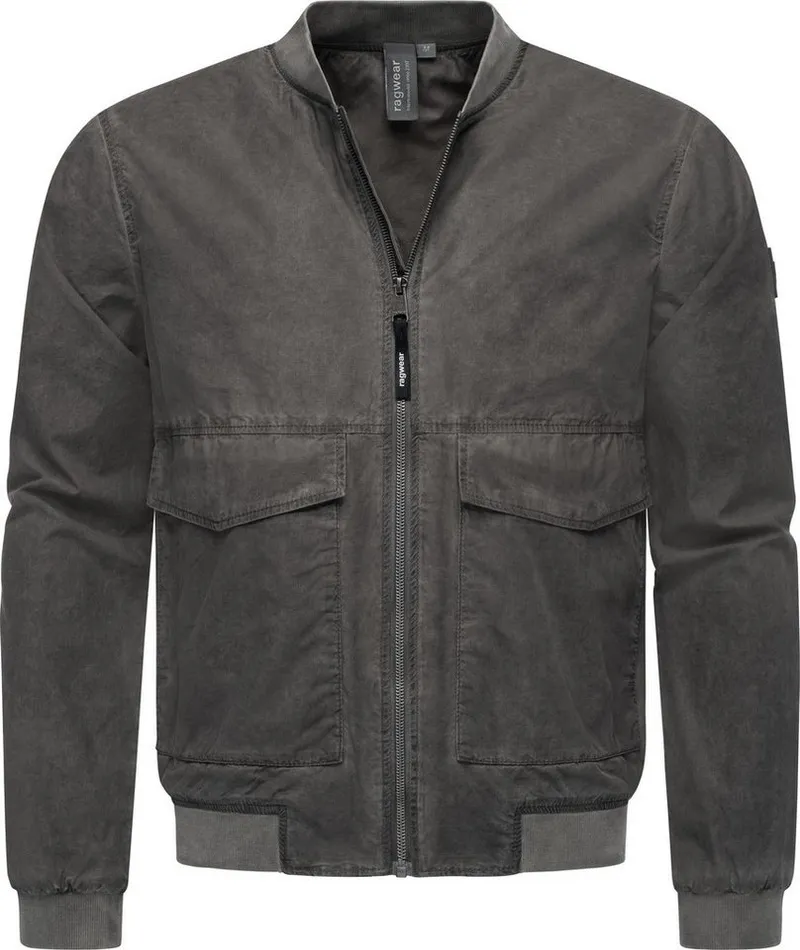 ragwear ragwear Bomberjacke Daq lässige Herren Jacke kurz mit Rippstrickbündchen, Grau, – Produktbild 2 von 4