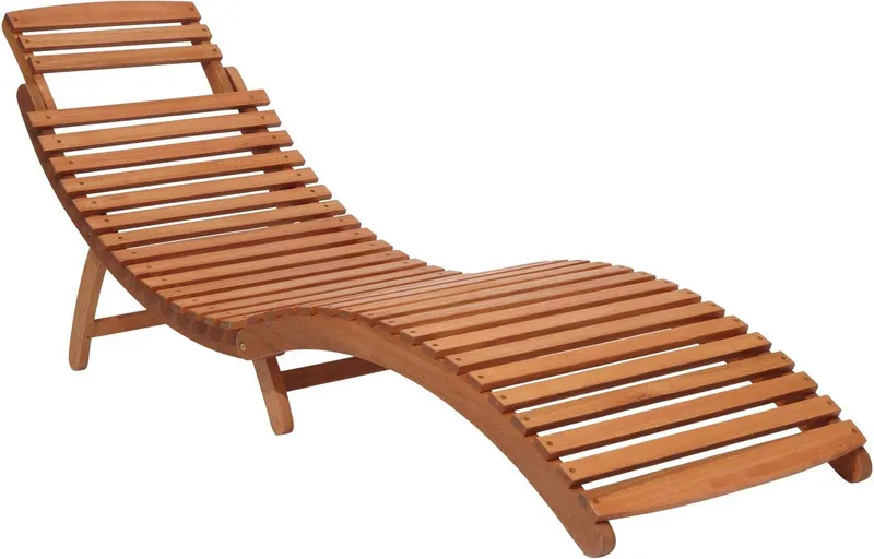 Merxx Merxx Gartenliege Havanna, Eukalyptus, braun/grau, inkl. Wendeauflage, Braun, – Produktbild 3 von 5