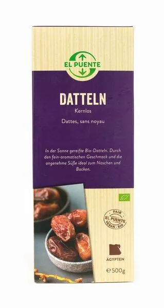 El Puente El Puente Bio-Datteln ohne Stein | Fair Trade | Bio-zertifiziert | Vegan | Glutenfrei, Mehrfarbig, – Produktbild 1 von 2