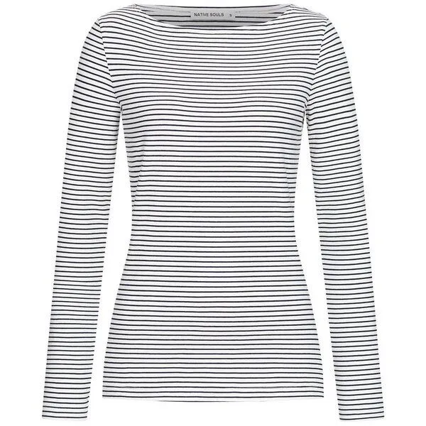 NATIVE SOULS NATIVE SOULS Longsleeve Stripes für Damen aus Bio-Baumwolle, White/navy, – Produktbild 1 von 1