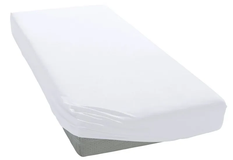 bellana Spannbettlaken bellana deluxe mit Elasthan, Jersey 230 g/m², Premium-Qualität, Jersey-Elasthan, Gummizug: rundum, (1 Stück), mit 5% Elasthan, für Matratzen bis 35cm Höhe, bügelfrei, faltenfrei, Weiß, – Produktbild 1 von 6