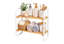 RELAXDAYS RELAXDAYS Standregal Regal Bambus & Metall, 1-tlg., Holzoptik-Weiß – Produktbild 1 von 1
